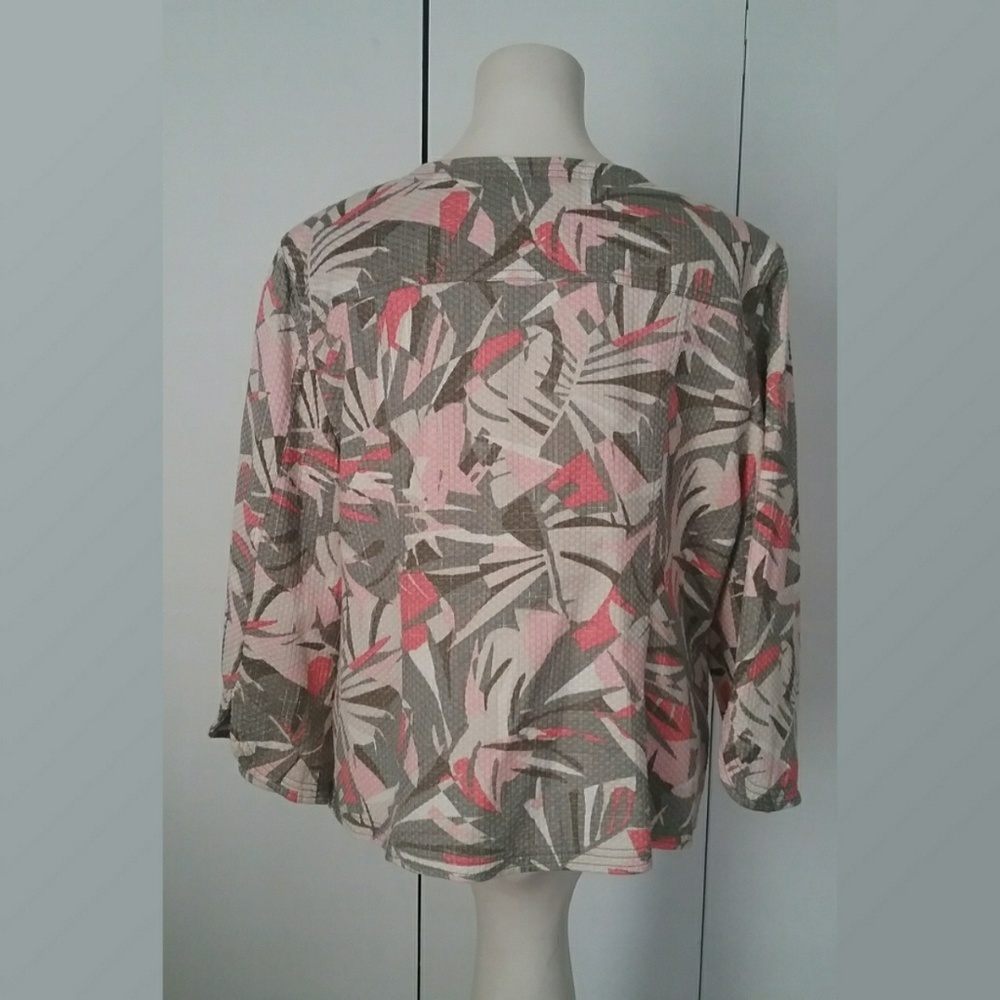 Ruby Rd Floral Print Jacket/Neutral Colors Size 18 - Picture 3 of 5